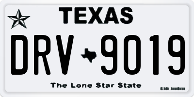 TX license plate DRV9019