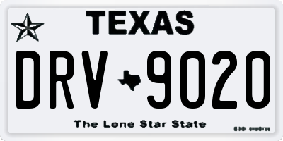TX license plate DRV9020