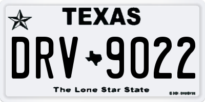 TX license plate DRV9022