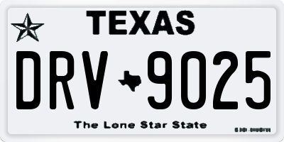 TX license plate DRV9025