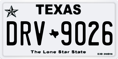 TX license plate DRV9026