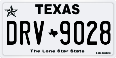 TX license plate DRV9028