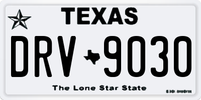 TX license plate DRV9030