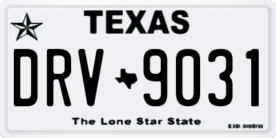 TX license plate DRV9031