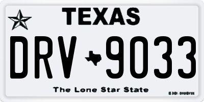 TX license plate DRV9033