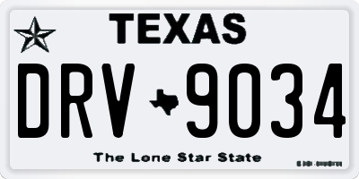 TX license plate DRV9034