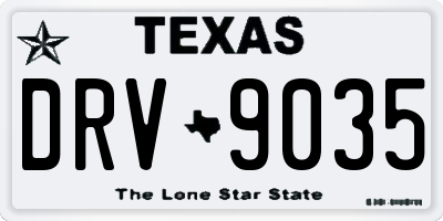 TX license plate DRV9035