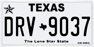 TX license plate DRV9037