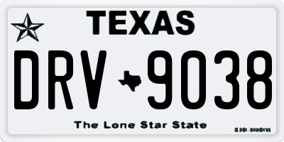 TX license plate DRV9038