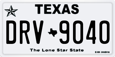 TX license plate DRV9040