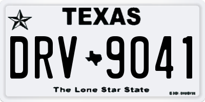 TX license plate DRV9041