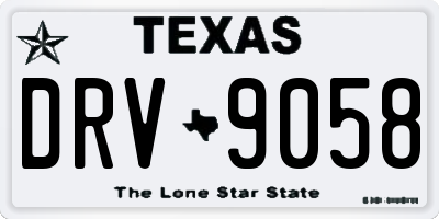 TX license plate DRV9058