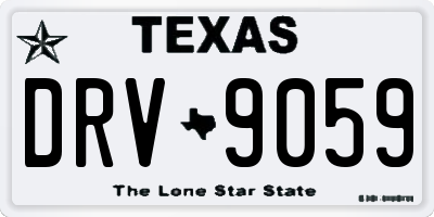 TX license plate DRV9059