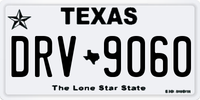 TX license plate DRV9060