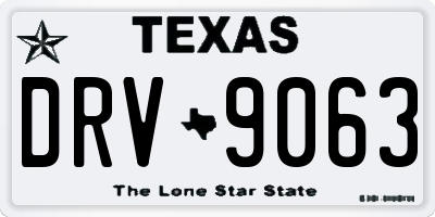 TX license plate DRV9063