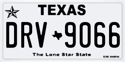 TX license plate DRV9066