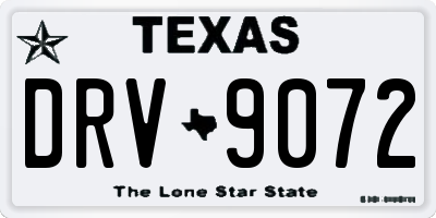 TX license plate DRV9072