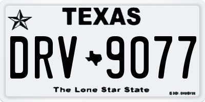 TX license plate DRV9077