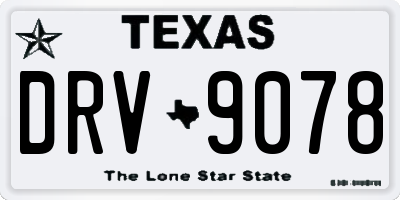 TX license plate DRV9078