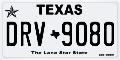 TX license plate DRV9080