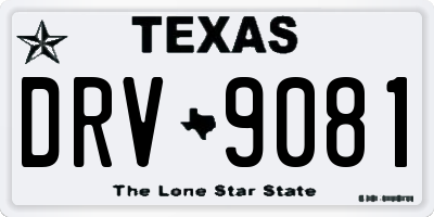 TX license plate DRV9081