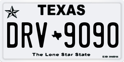 TX license plate DRV9090