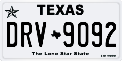 TX license plate DRV9092