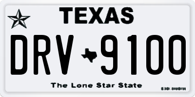 TX license plate DRV9100