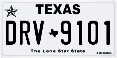 TX license plate DRV9101