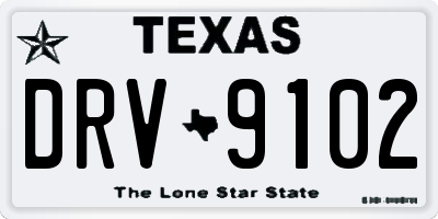 TX license plate DRV9102