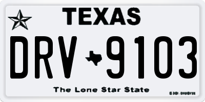 TX license plate DRV9103