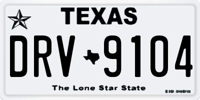 TX license plate DRV9104