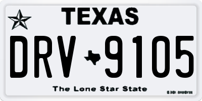 TX license plate DRV9105