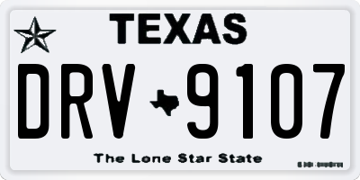 TX license plate DRV9107