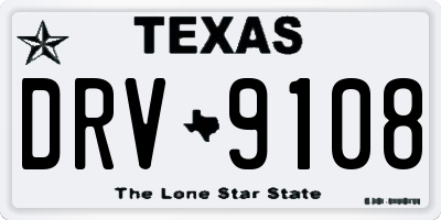 TX license plate DRV9108