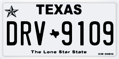 TX license plate DRV9109