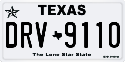 TX license plate DRV9110