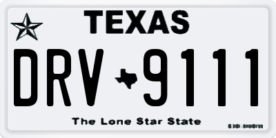 TX license plate DRV9111