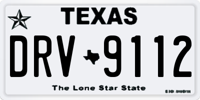 TX license plate DRV9112