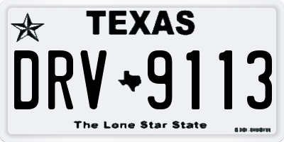 TX license plate DRV9113