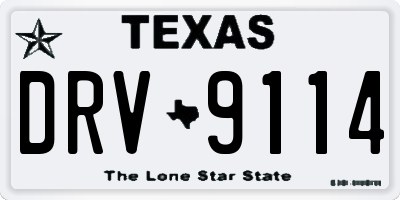 TX license plate DRV9114