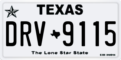 TX license plate DRV9115