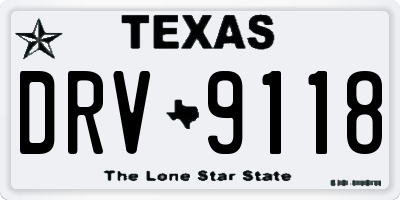 TX license plate DRV9118