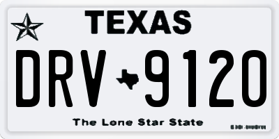 TX license plate DRV9120