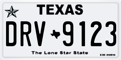 TX license plate DRV9123