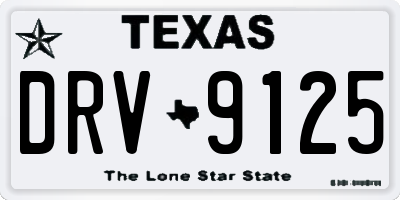 TX license plate DRV9125