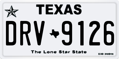 TX license plate DRV9126