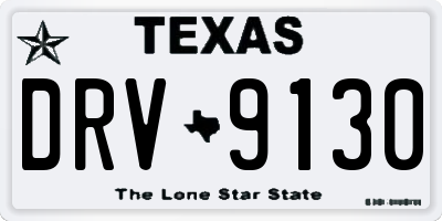 TX license plate DRV9130