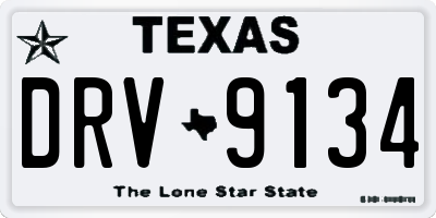 TX license plate DRV9134