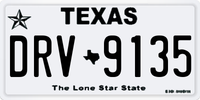 TX license plate DRV9135